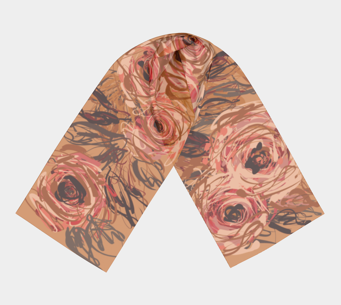 Vintage Blooms Long Silk Scarf