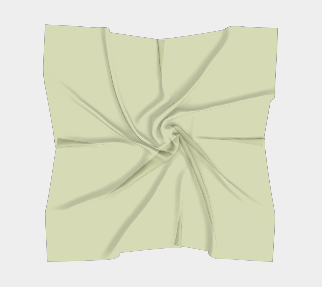 Queen of Petals Olive Green Collection Soft Sage Square Scarf, full view in pale sage green silk