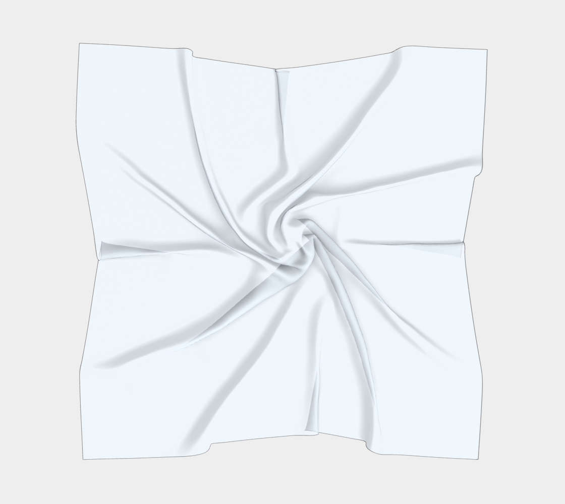 Queen of Petals Shore Blue Ice Square Silk Scarf, full view flat lay, pale blue silk