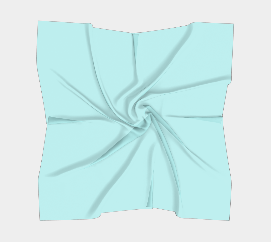 Queen of Petals Sky & Soil Turquoise Frost Square Silk Scarf, complete layout, all size options