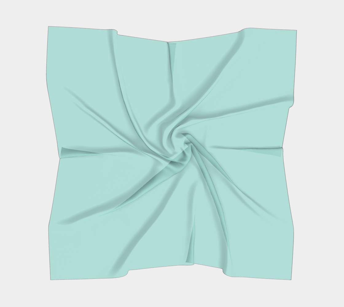 Queen of Petals Teal Collection Seafoam Square Silk Scarf 16×16 inch in soft seafoam green perfect for neck or bag styling