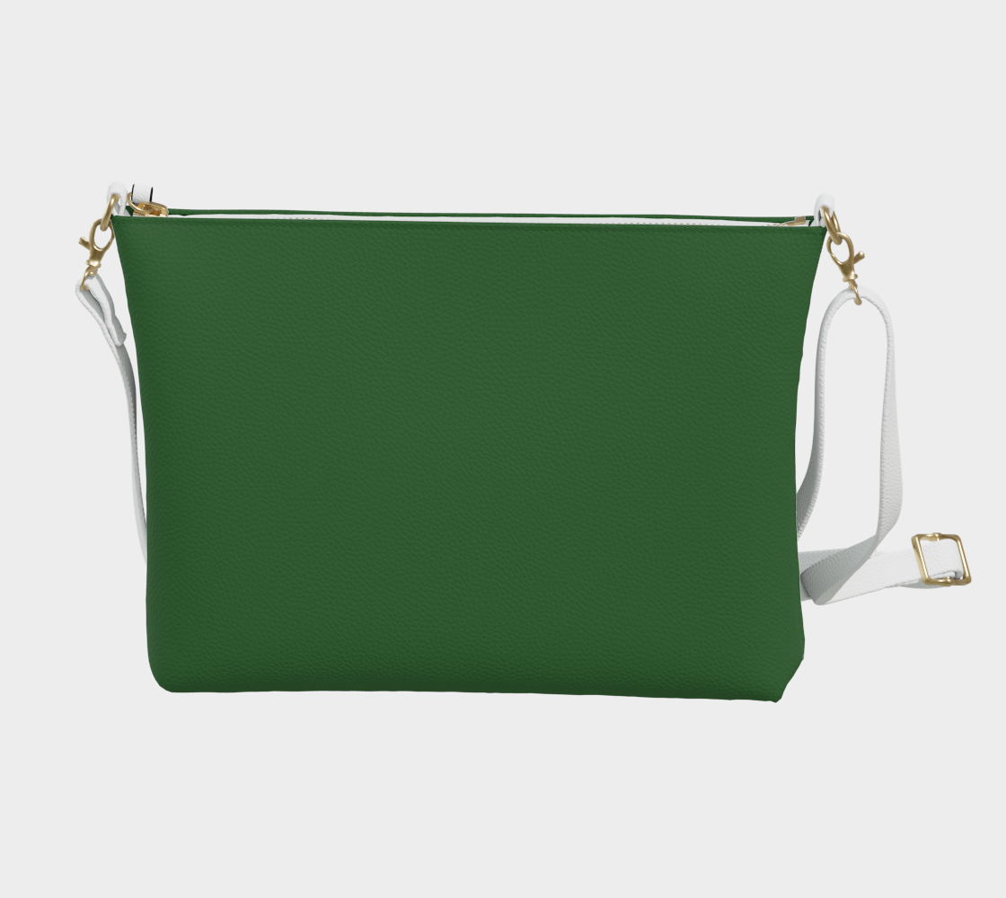 Queen of Petals The Botanist Shamrock Green Crossbody, back view, smooth vegan pebble leather that moves through all seasons