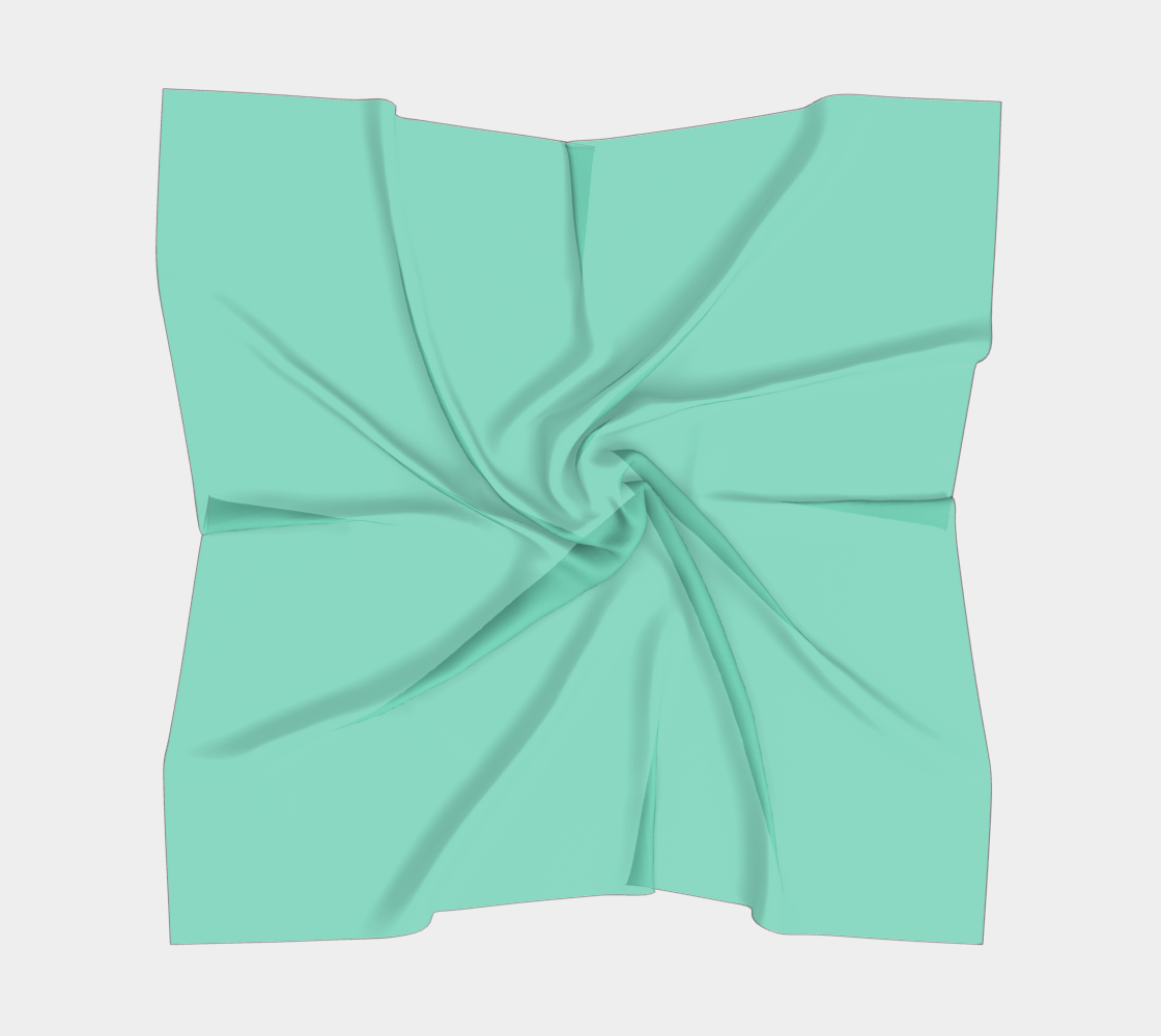 Queen of Petals The Herbarium Light Jade Square Scarf, complete view showing lightest jade matching archival tissue layers