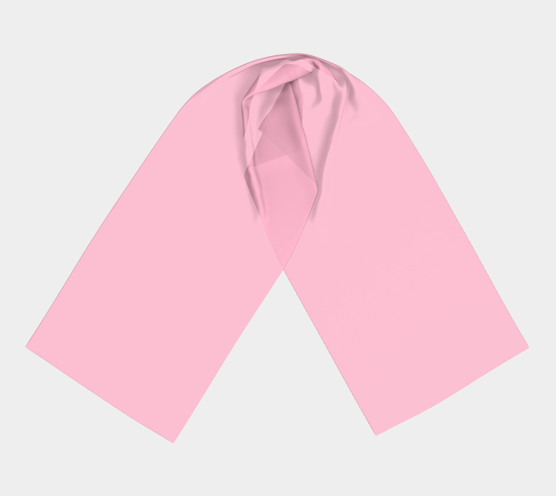 Queen of Petals The Tender Rosette Long Silk Scarf, full view flat lay, rose pink silk habotai
