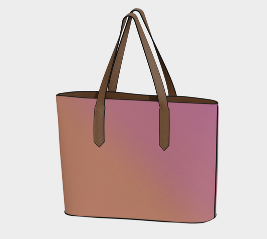 Ombré Sunset Vegan Leather Tote Bag