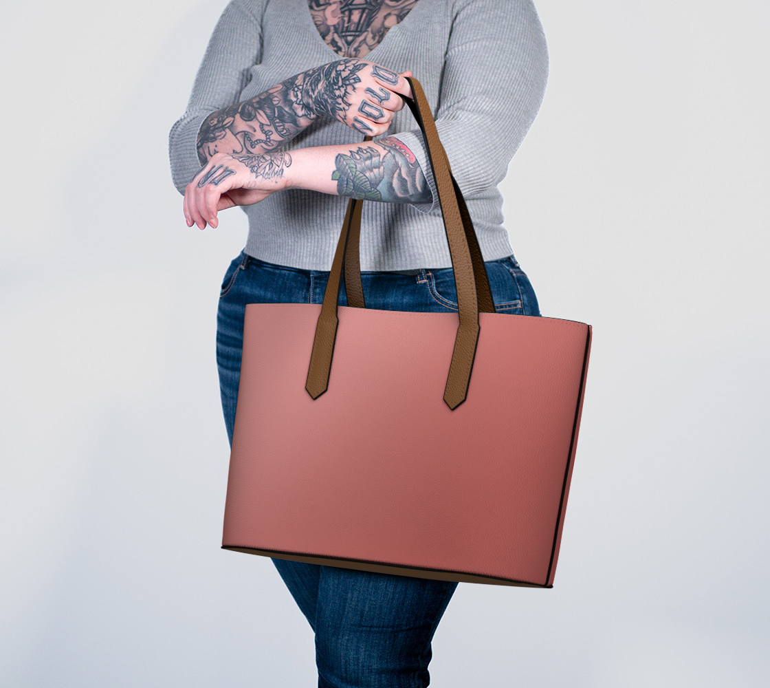 Ombré Rose Vegan Leather Tote Bag