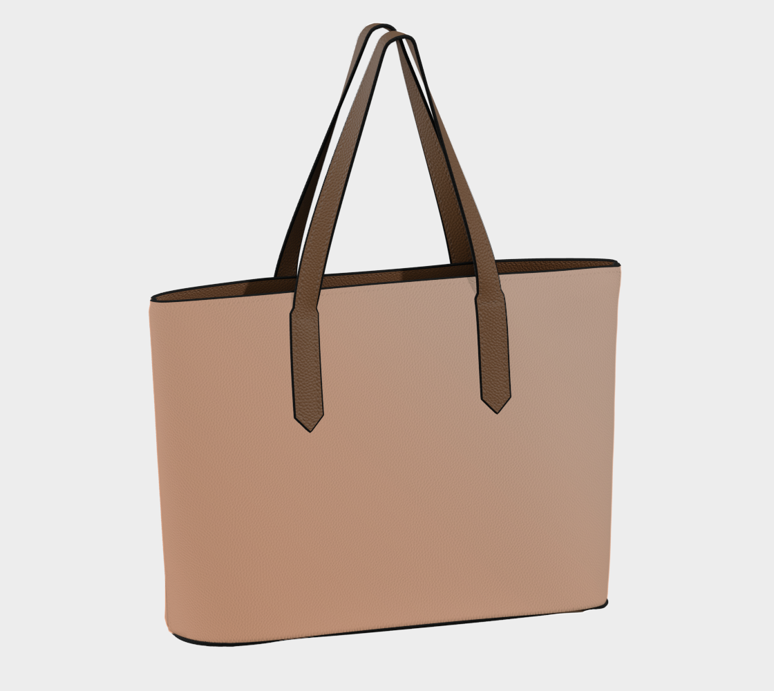 Ombré Apricot Vegan Leather Tote Bag
