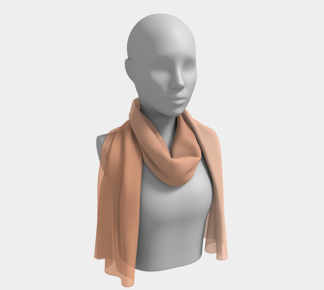 Ombré Apricot Long Silk Scarf