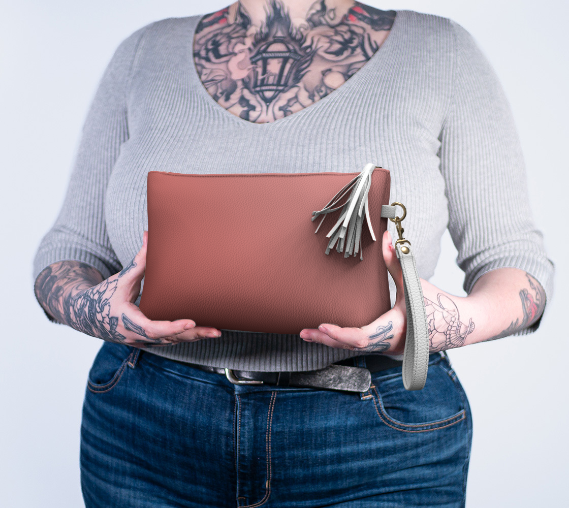 Ombré Rose Vegan Leather Clutch