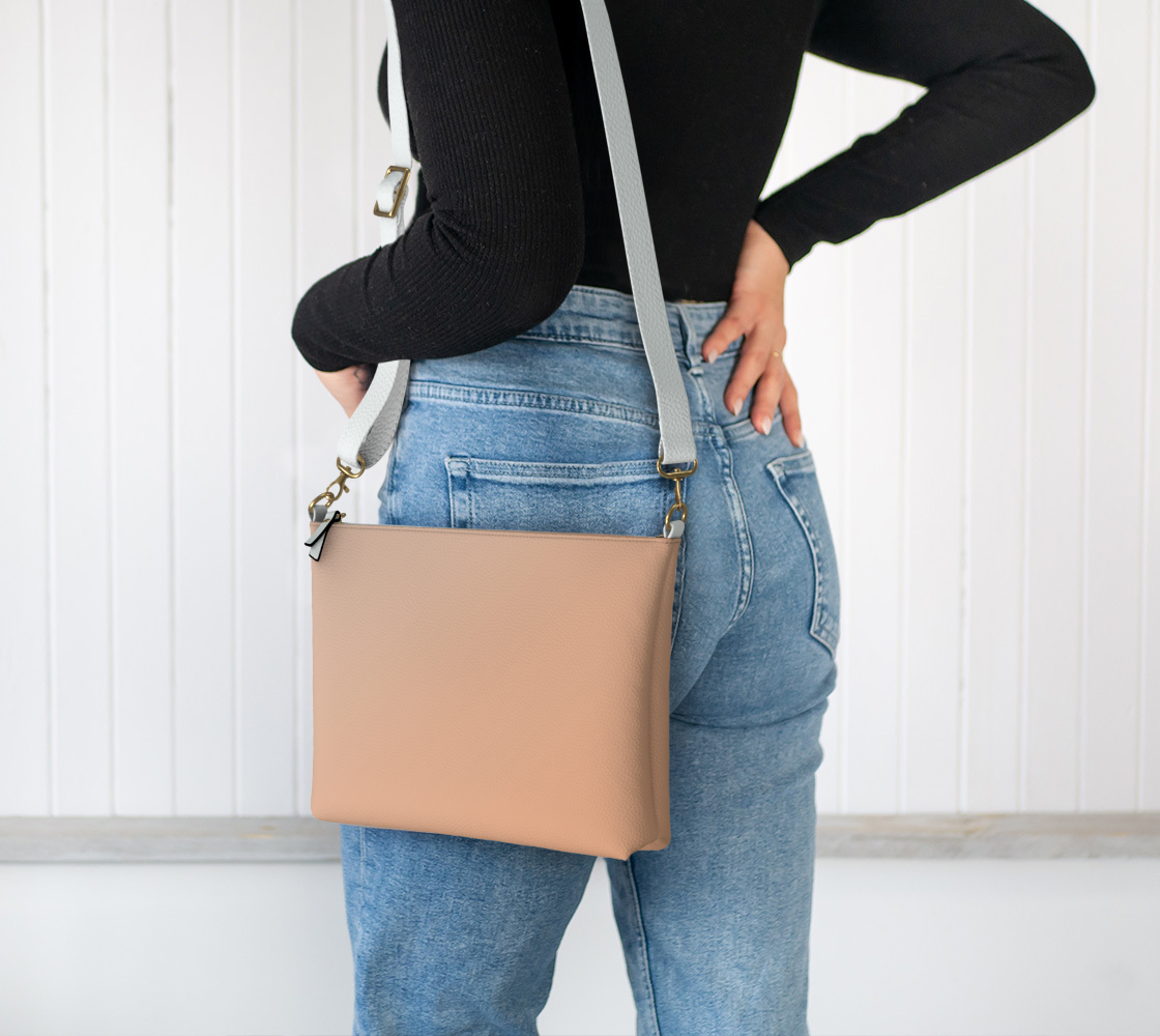 Ombré Apricot Vegan Leather Crossbody Purse