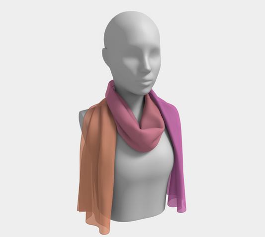 Ombré Sunset Long Silk Scarf
