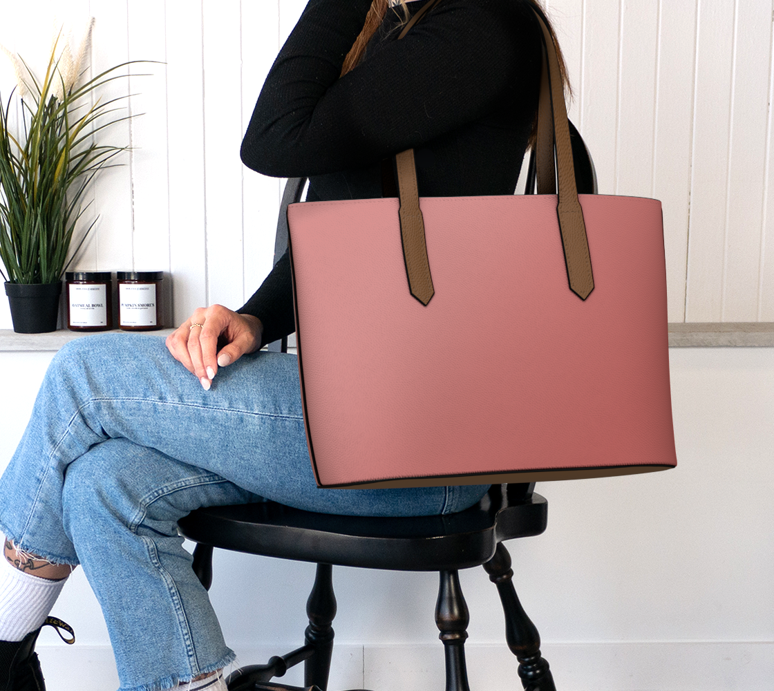 Ombré Rose Vegan Leather Tote Bag