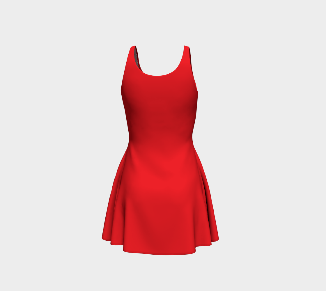 Back view of the Adelaide Collection Flare Dress in Wild Poppy, highlighting the flowing skirt and flattering fit that makes it a versatile and stylish choice for a variety of occasions.