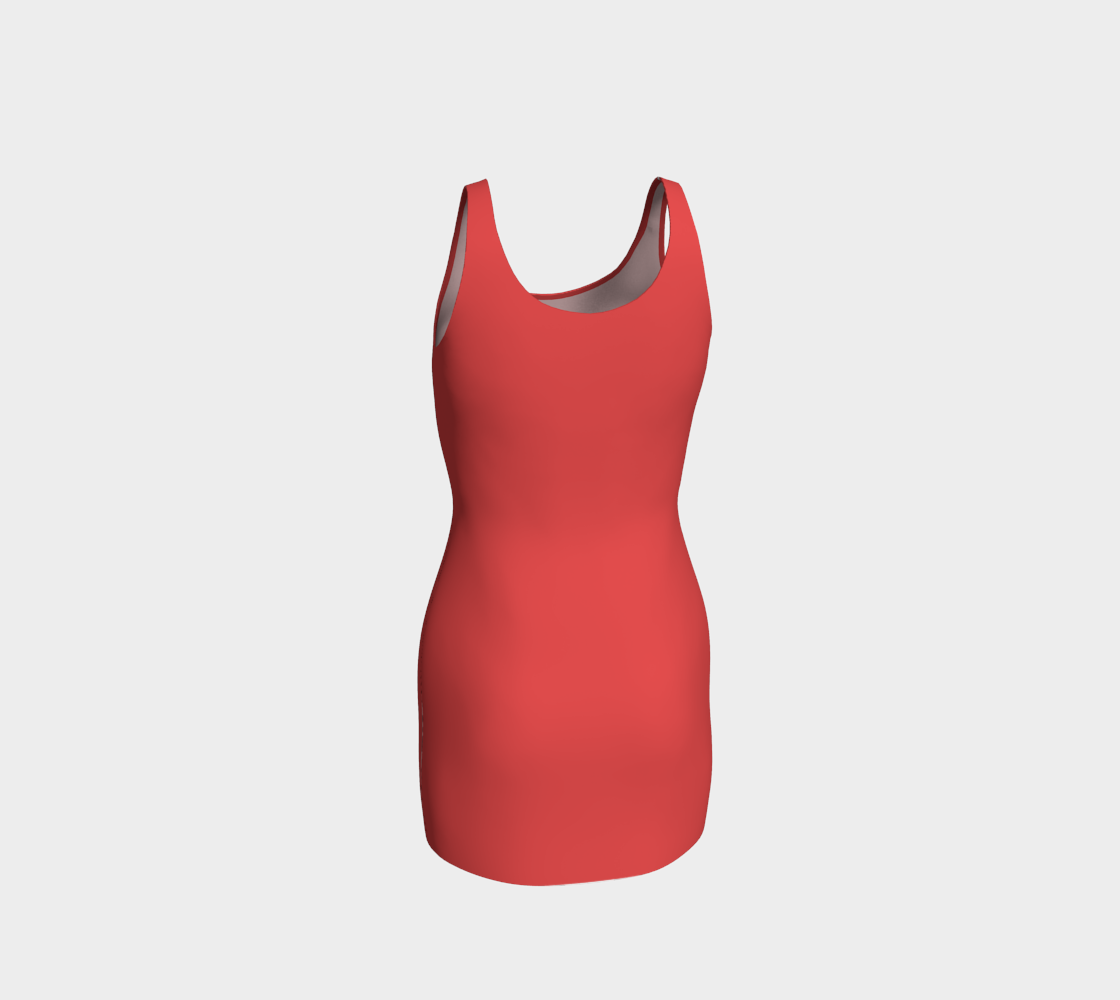 Anouk Collection Bodycon Dress in Chic Rouge, back view. With its figure-enhancing fit, this red bodycon dress contours to your body, offering a modern, stylish look that’s perfect for both casual and formal occasions.