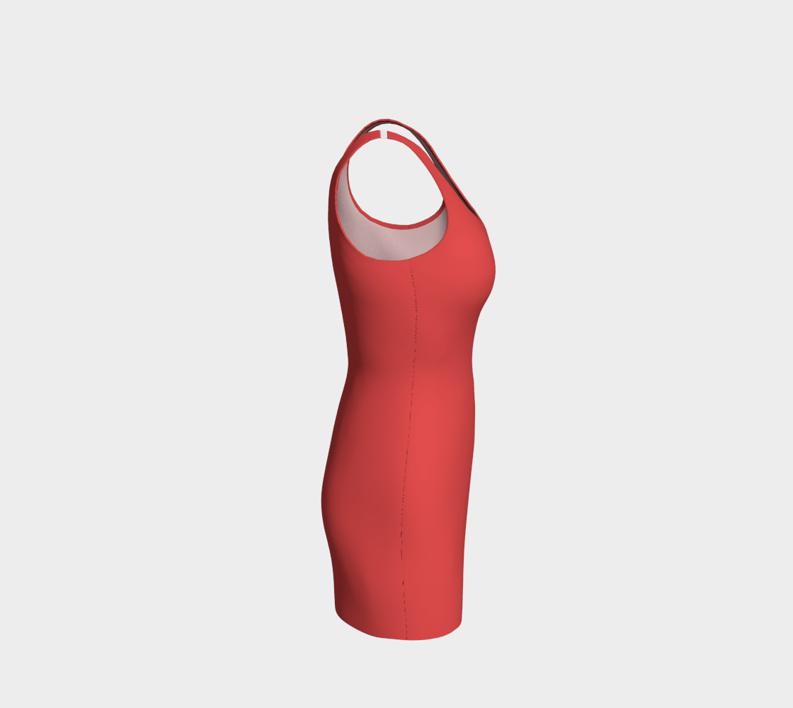 Anouk Collection Bodycon Dress in Chic Rouge, right side view. A striking red bodycon dress that hugs your figure in all the right places, designed to make you feel confident and chic wherever you go.