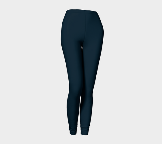 Anouk Collection Leggings in Indigo, showcasing a full-length view. These body-hugging printed leggings are made from durable compression-fit fabric, perfect for transitioning from yoga to dinner without compromising comfort or style.