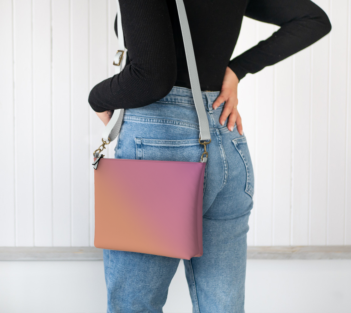 Ombré Sunset Vegan Leather Crossbody Purse