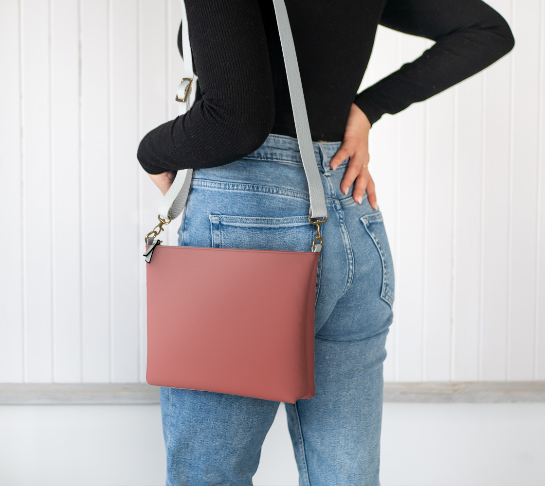 Ombré Rose Vegan Leather Crossbody Purse