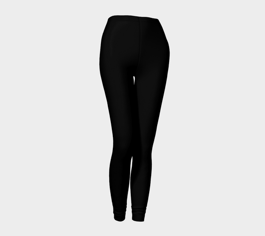 Full view of the Cordelia Collection Leggings in Noir, featuring sleek, bold black fabric with a flattering, modern fit for a chic and stylish look.