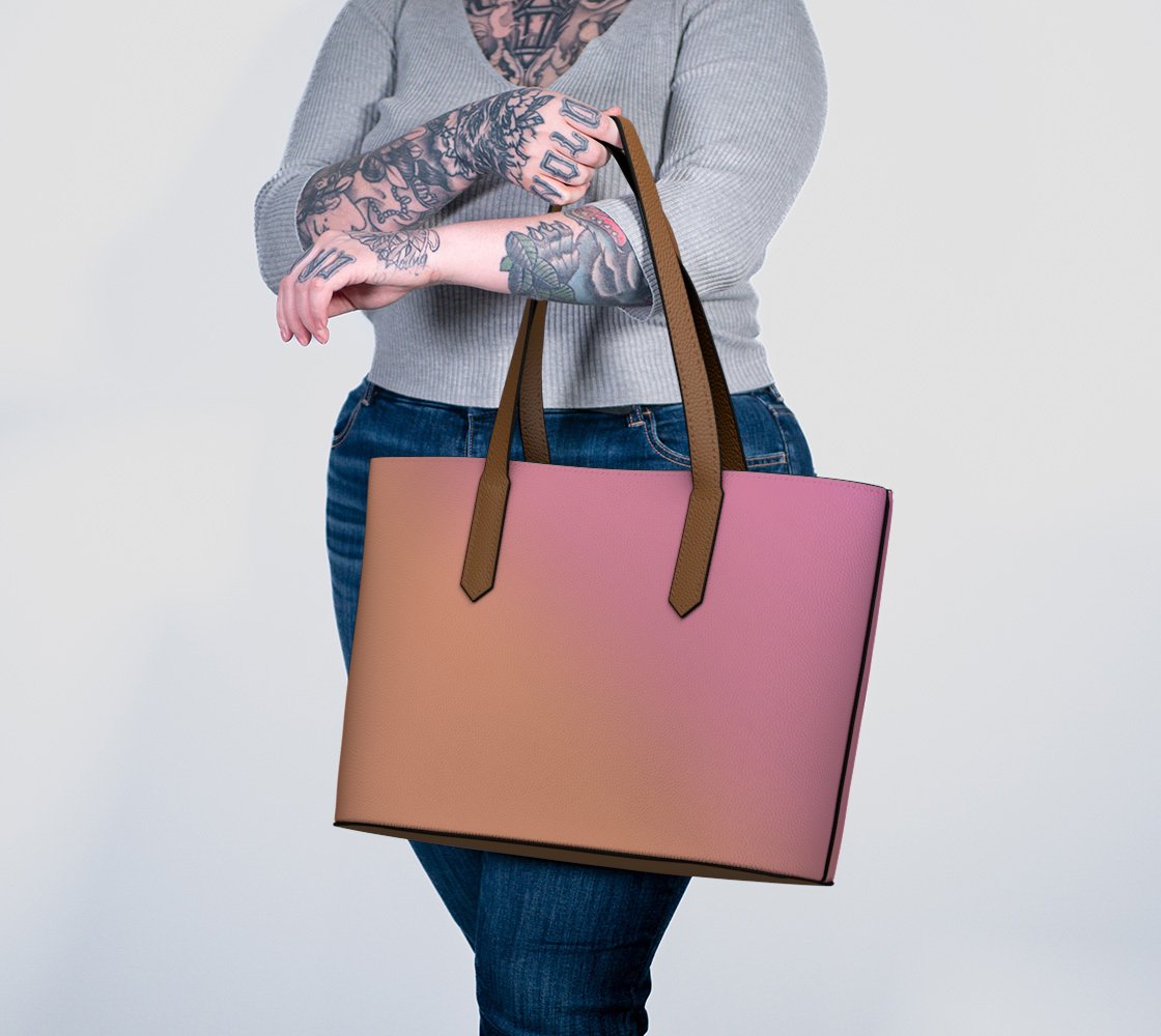 Ombré Sunset Vegan Leather Tote Bag
