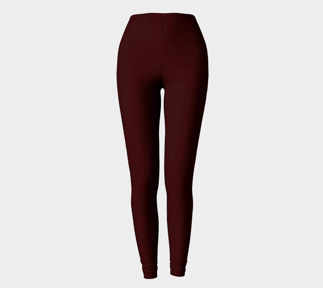 Le Rous Collection Leggings in Scarlet Shadow, front view. These compression-fit leggings are designed with a thick elastic waistband, providing both style and comfort for yoga or dinner. The vivid scarlet shadow print adds a bold and fashionable touch.