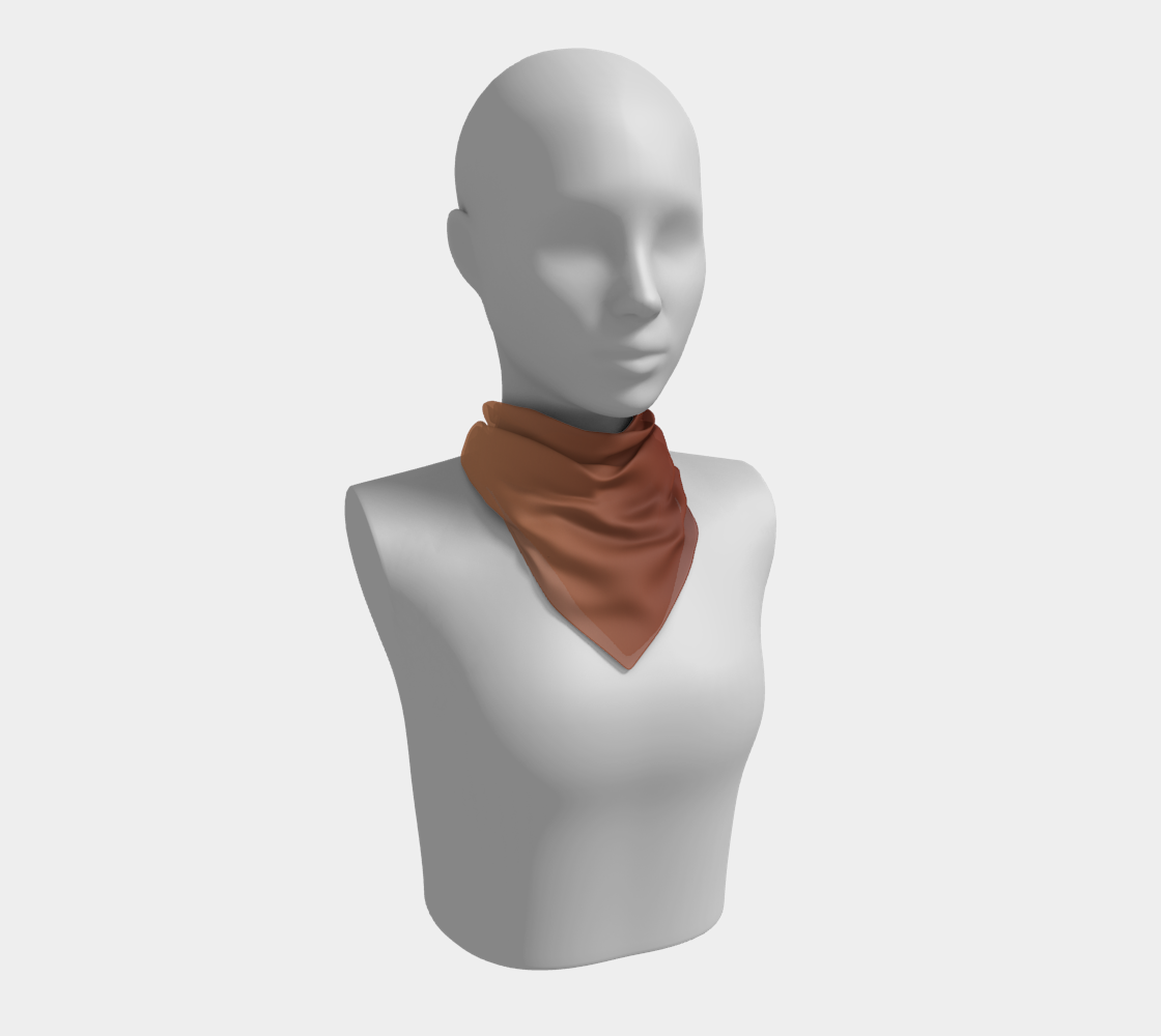 Queen of Petals Artisan Auburn Square Silk Scarf 16×16 inch, compact ombre design