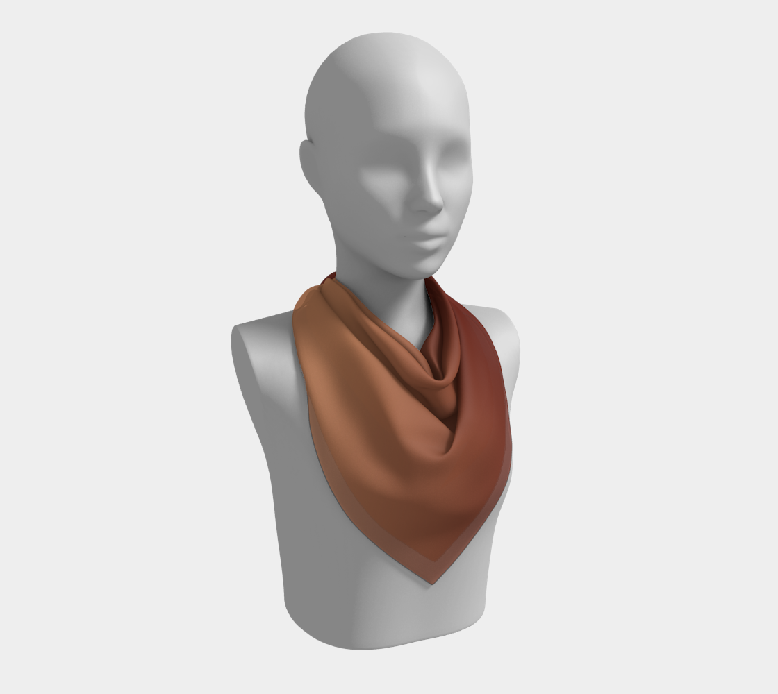 Queen of Petals Artisan Auburn Square Silk Scarf 26×26 inch, medium ombre drape