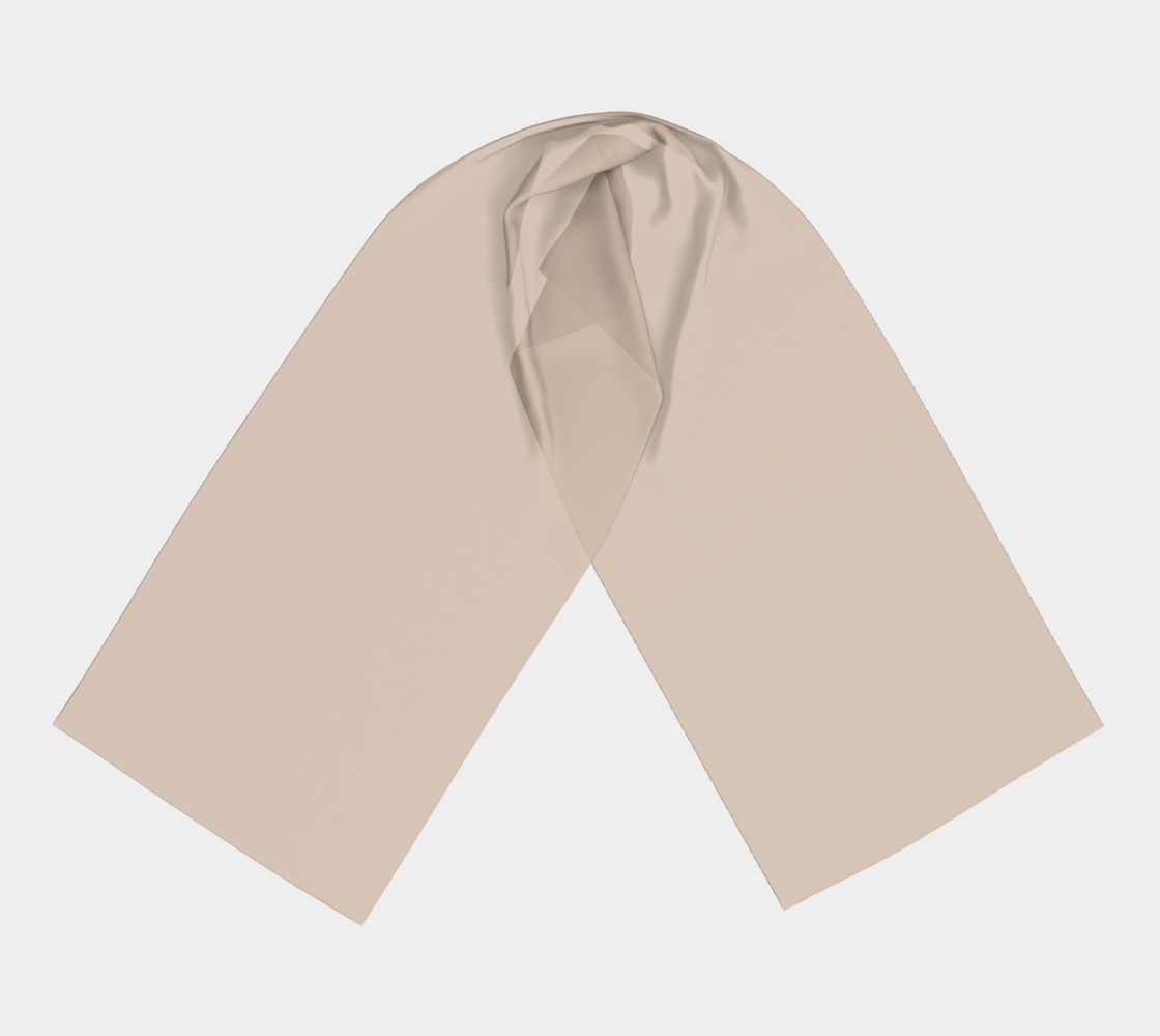 Queen of Petals Chocolate Brown Cacao Cream Long Scarf, full view, 16 by 72 inches in warm cacao and cream silk