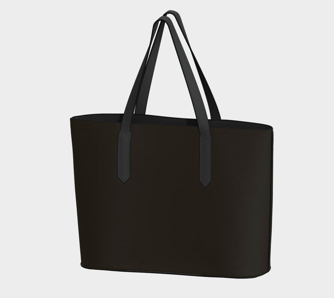 Queen of Petals Chocolate Brown Deep Roasted Tote Bag front view in vegan pebble leather