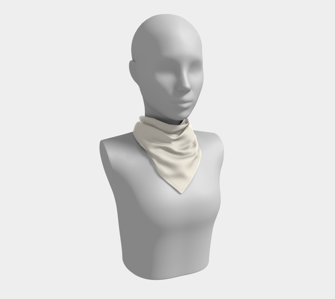 Queen of Petals Ivory Square Silk Scarf, 16 by 16 inch size for neck and hair styling