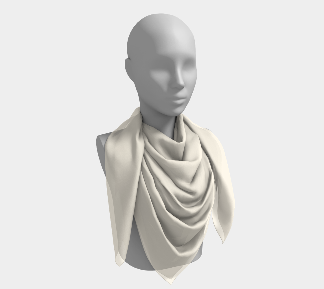 Queen of Petals Ivory Square Silk Scarf, 50 by 50 inch statement size for draping
