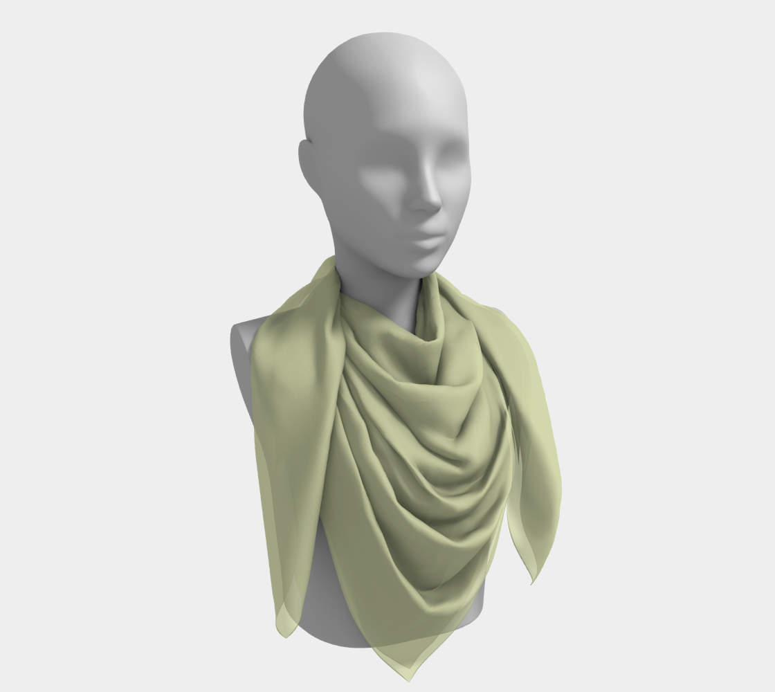 Queen of Petals Olive Green Collection Soft Sage Square Scarf, 50×50 inch size for wraps and draping