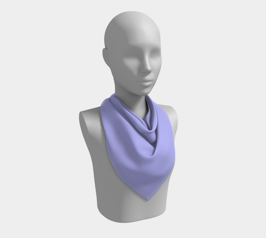 Queen of Petals Periwinkle Resolve Iris Blue Silk Scarf, 26" × 26" classic size, iris blue periwinkle silk charmeuse