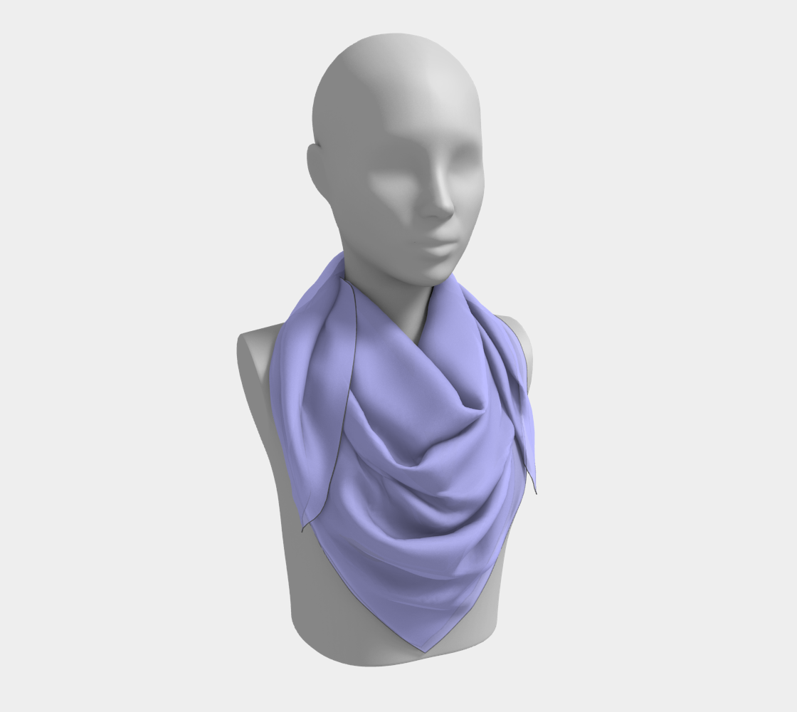 Queen of Petals Periwinkle Resolve Iris Blue Silk Scarf, 36" × 36" versatile size, iris blue silk for neck or shoulder