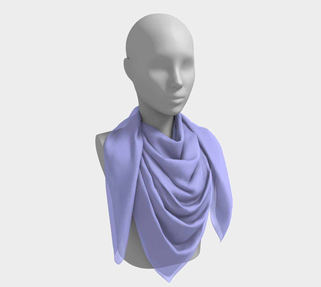 Queen of Petals Periwinkle Resolve Iris Blue Silk Scarf, 50" × 50" statement size, iris blue silk for draping or sarong