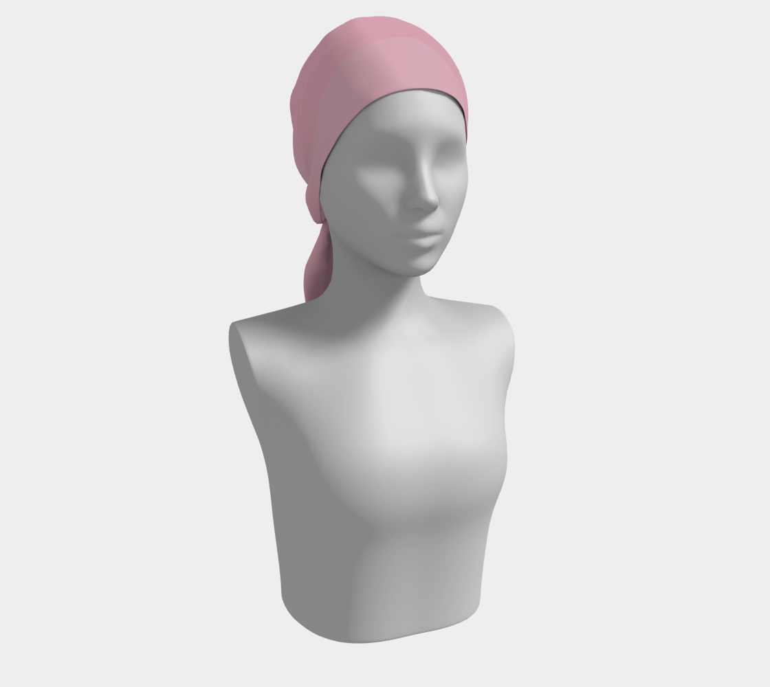 Queen of Petals Rosé Burgundy Long Scarf styled as head wrap, light wine burgundy color