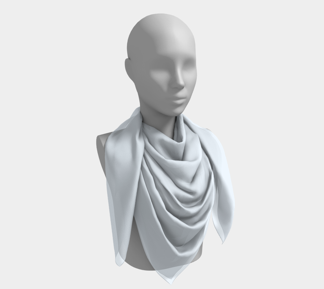 Queen of Petals Shore Blue Ice Square Silk Scarf, 50 by 50 inches, statement draping size