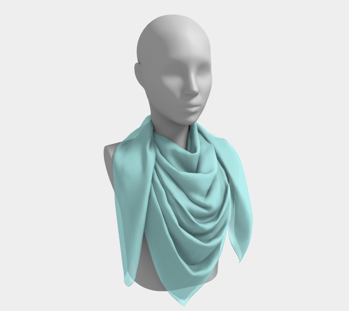 Queen of Petals Sky & Soil Turquoise Frost Square Silk Scarf, 50x50 statement size, full drape