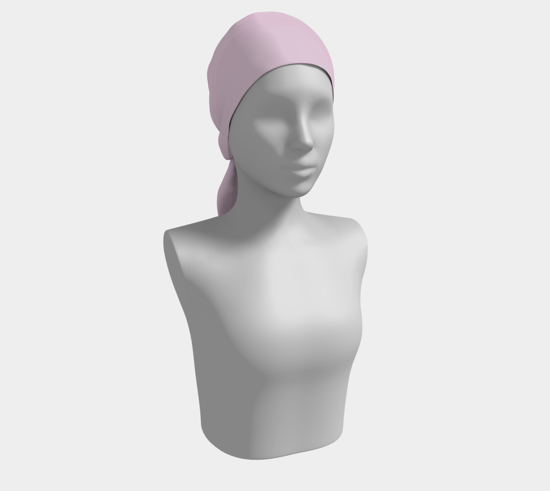 Queen of Petals The Alchemist rose plum long silk scarf, styled as head wrap, rolled hem finish