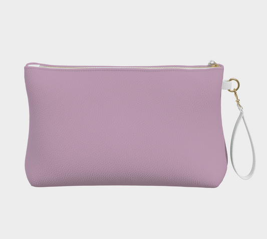 Queen of Petals The Alchemist soft plum clutch, back view, smooth vegan leather construction