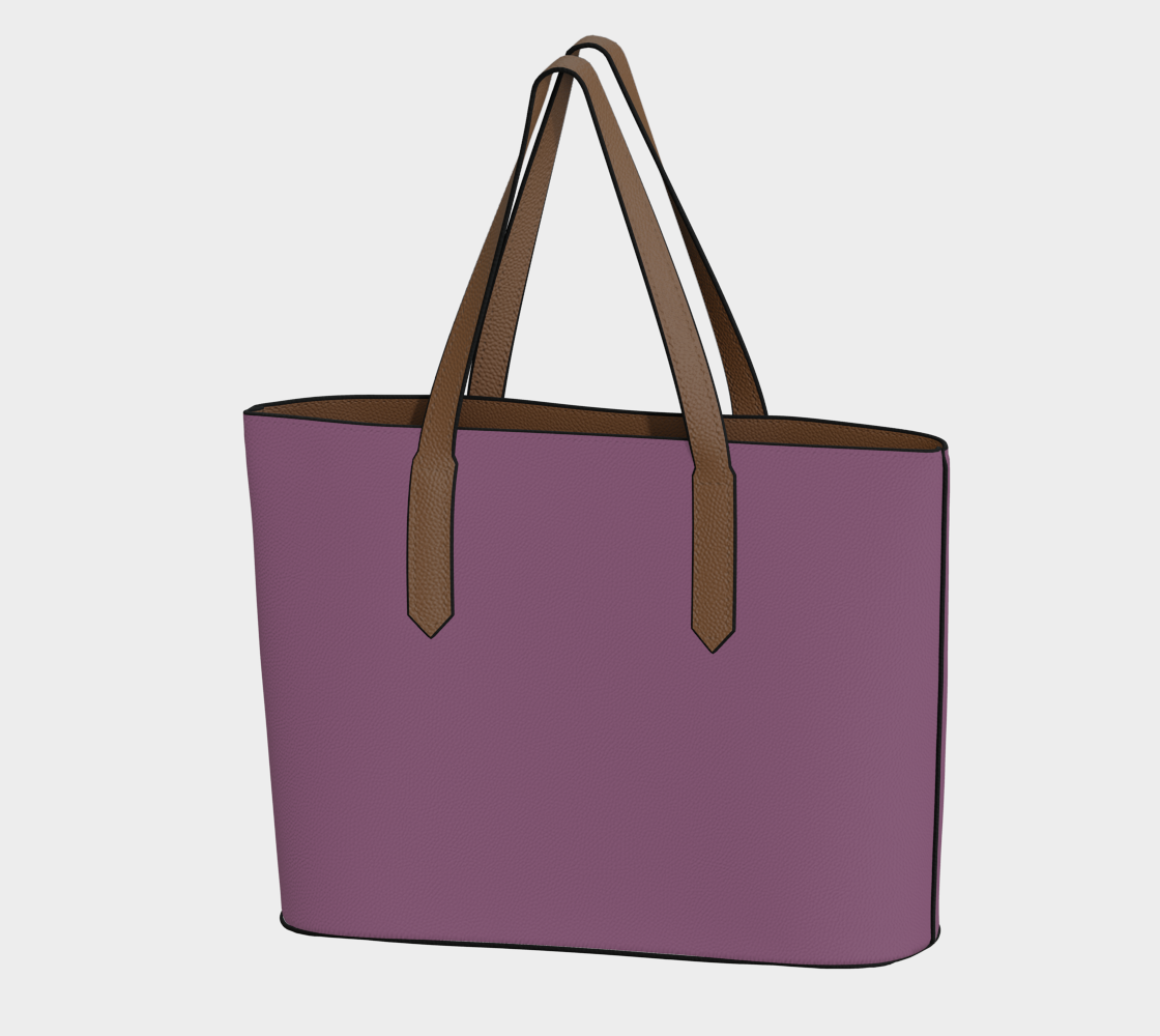 Queen of Petals The Alchemist wine plum tote bag, front view, vegan pebble leather with solid straps