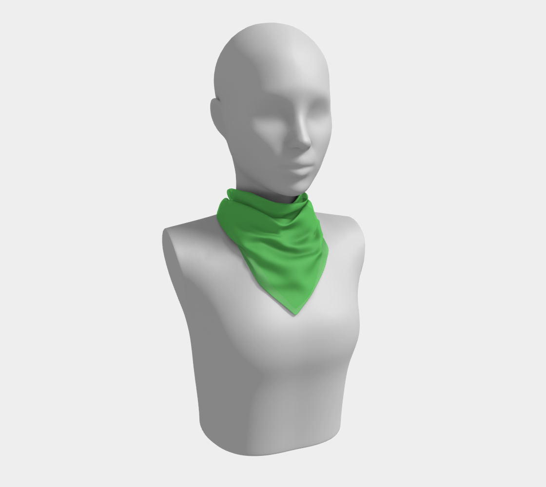 Queen of Petals The Botanist Kelly Green Square Scarf, 16x16 inch size for neck styling and bag accents, vivid botanical green