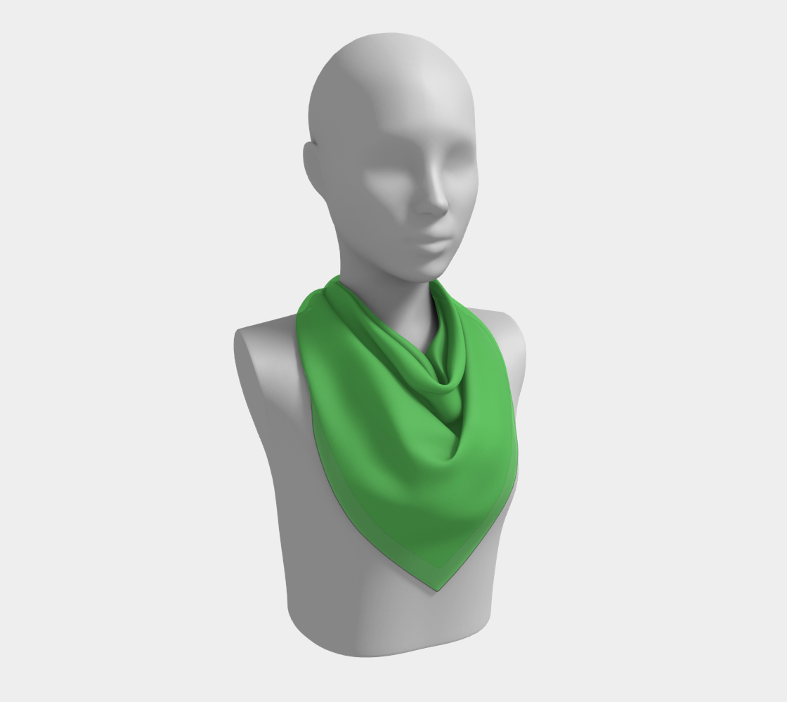 Queen of Petals The Botanist Kelly Green Square Scarf, 26x26 inch classic size, rolled hem finish