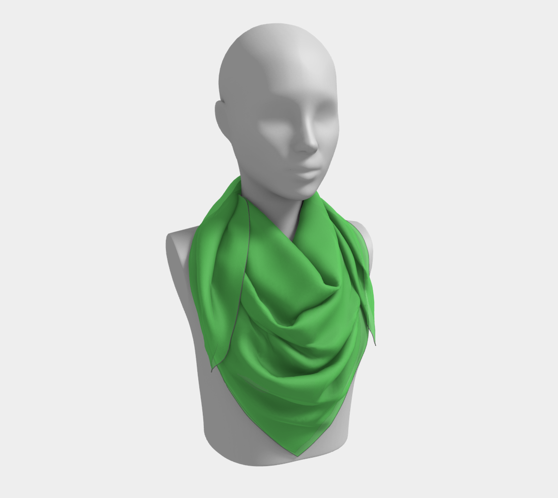 Queen of Petals The Botanist Kelly Green Square Scarf, 36x36 inch size for versatile neck and shoulder styling, saturated green silk