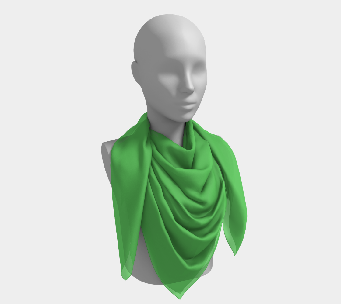 Queen of Petals The Botanist Kelly Green Square Scarf, 50x50 inch statement size for head wraps and draping, unapologetic color