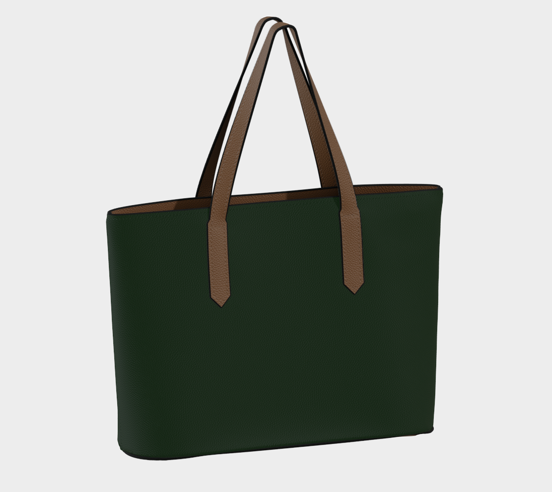 Queen of Petals The Cartographer Darkest Forest Tote Bag, back view with structured base and solid color straps