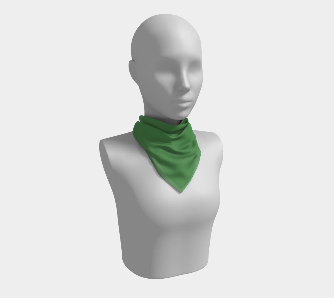 Queen of Petals The Cartographer Green Square Silk Scarf, 16" × 16" size, forest green silk habotai perfect for hair styling