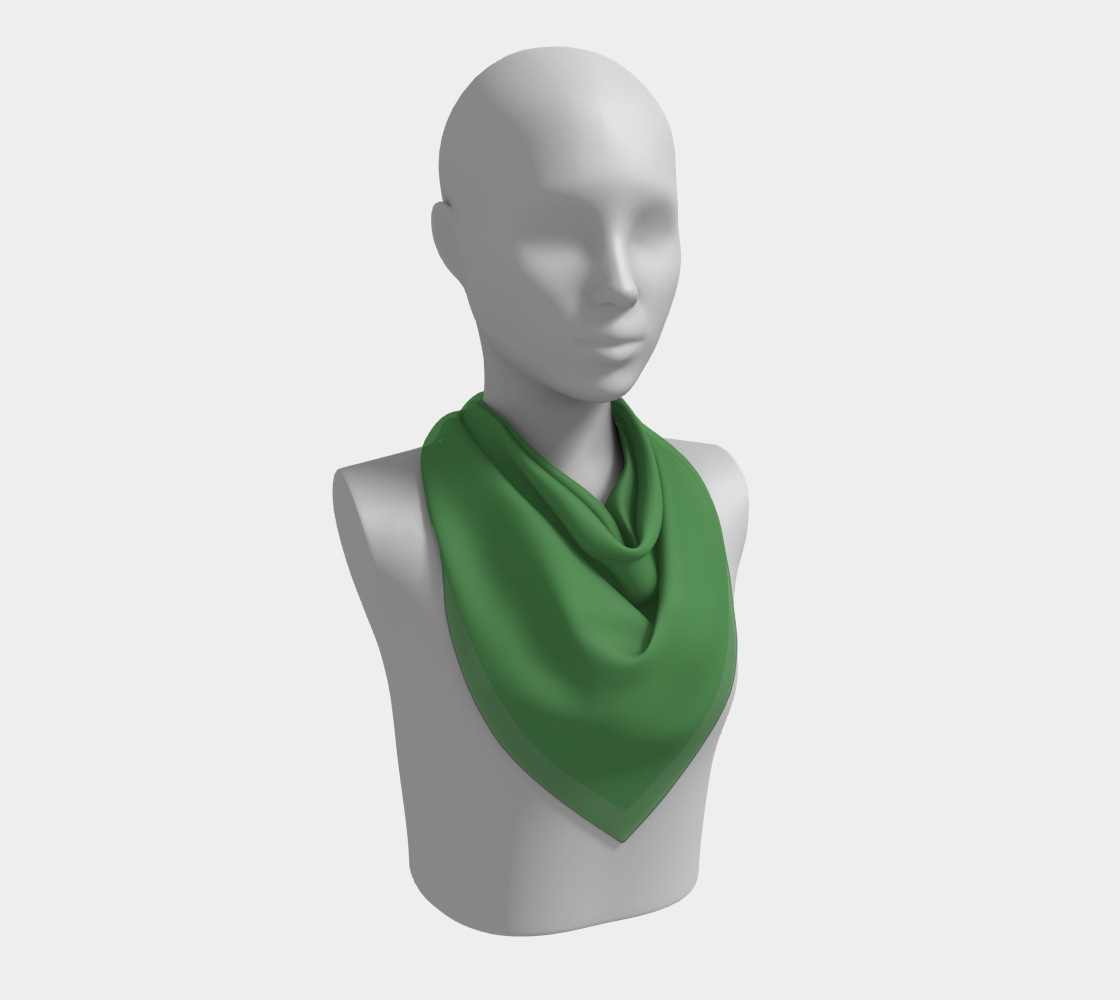 Queen of Petals The Cartographer Green Square Silk Scarf, 26" × 26" classic size, silk charmeuse with rolled hem finish