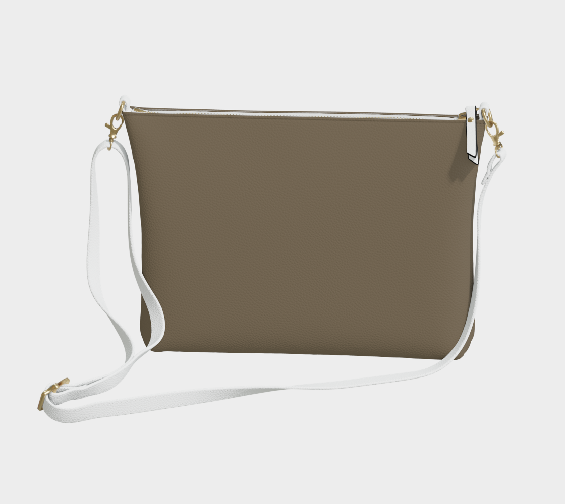 Queen of Petals The Ceramics Kiln Vegan Leather Crossbody, front view, in an earthy clay finish.