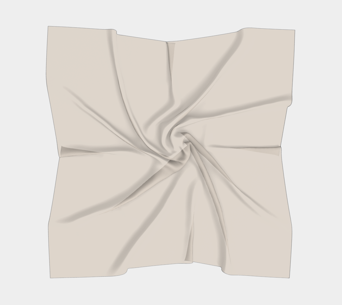 Queen of Petals The Ceramics Kiln Square Silk Scarf, full view, showcasing the muted linen-inspired palette.